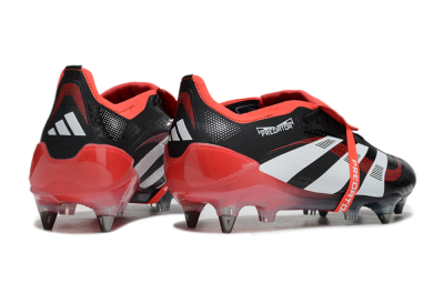 Adidas Predator 25 Elite Foldover Tongue SG Low-Tops Soccer Cleats - Black/White/Red