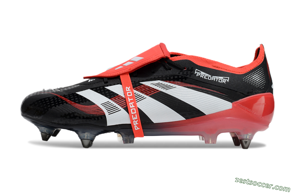 Adidas Predator 25 Elite Foldover Tongue SG Low-Tops Soccer Cleats - Black/White/Red 2