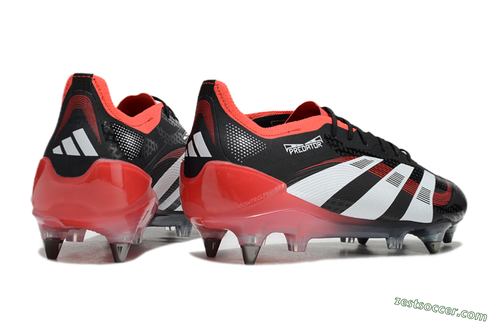 Adidas Predator 25 Elite SG Low-Tops Soccer Cleats - Black/White/Red 6