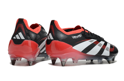 Adidas Predator 25 Elite SG Low-Tops Soccer Cleats - Black/White/Red