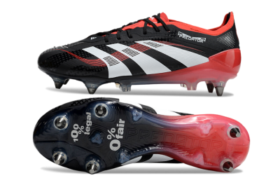 Adidas Predator 25 Elite SG Low-Tops Soccer Cleats - Black/White/Red
