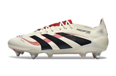 Adidas Predator 25 Elite SG Low-Tops Soccer Cleats - White/Black/Red