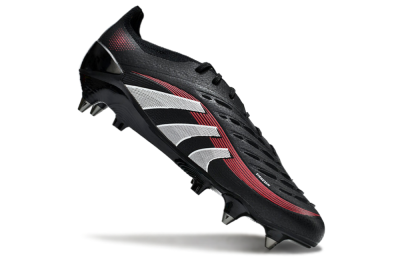 Adidas Predator 25 Elite SG Low-Tops Soccer Cleats - Black/White/Red