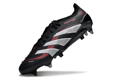 Adidas Predator 25 Elite SG Low-Tops Soccer Cleats - Black/White/Red