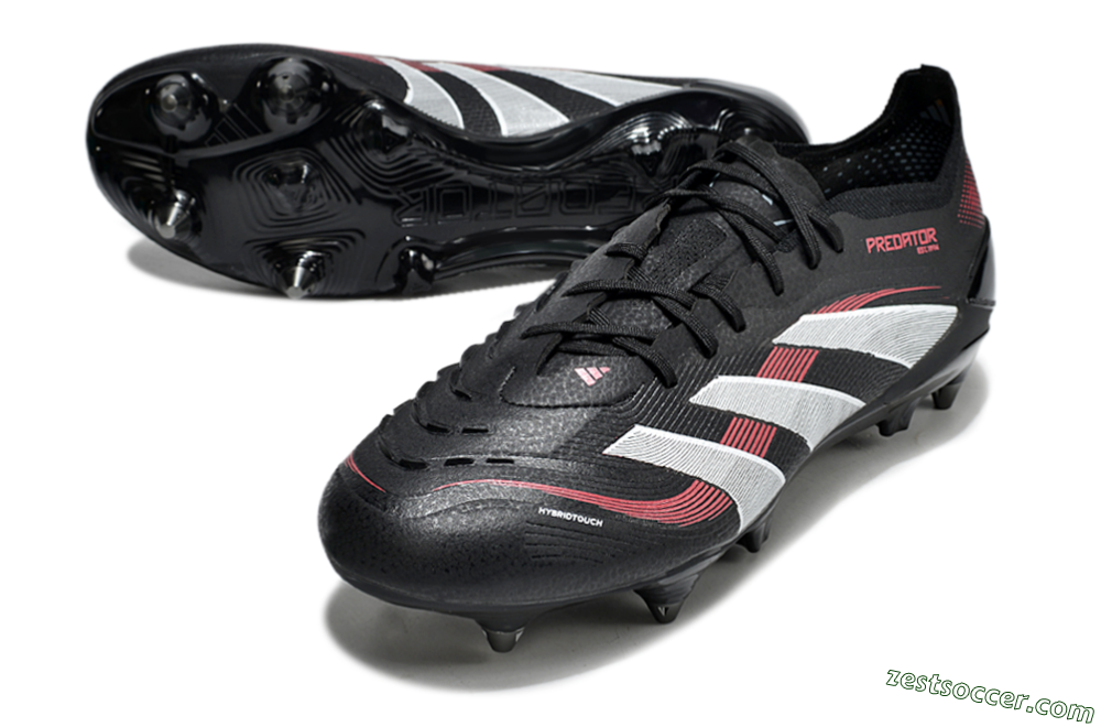 Adidas Predator 25 Elite SG Low-Tops Soccer Cleats - Black/White/Red 3