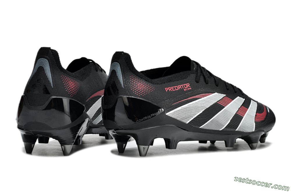 Adidas Predator 25 Elite SG Low-Tops Soccer Cleats - Black/White/Red 6