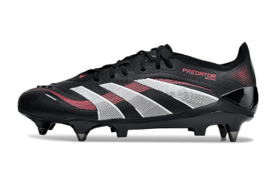 Adidas Predator 25 Elite SG Low-Tops Soccer Cleats - Black/White/Red
