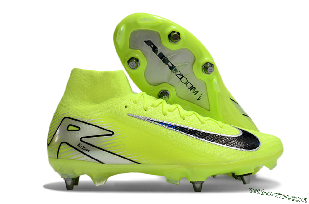 Nike Air Zoom Mercurial Superfly 10 Elite SG High-Tops Soccer Cleats - Yellow/Black/Silver 0