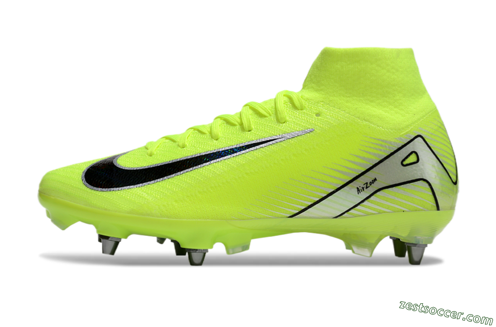 Nike Air Zoom Mercurial Superfly 10 Elite SG High-Tops Soccer Cleats - Yellow/Black/Silver 2