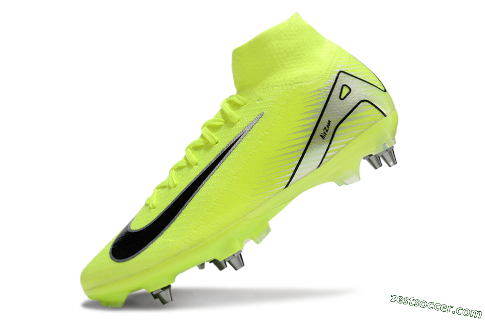 Nike Air Zoom Mercurial Superfly 10 Elite SG High-Tops Soccer Cleats - Yellow/Black/Silver 5