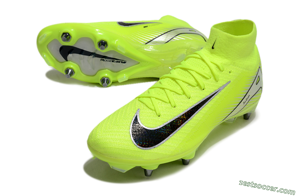 Nike Air Zoom Mercurial Superfly 10 Elite SG High-Tops Soccer Cleats - Yellow/Black/Silver 3