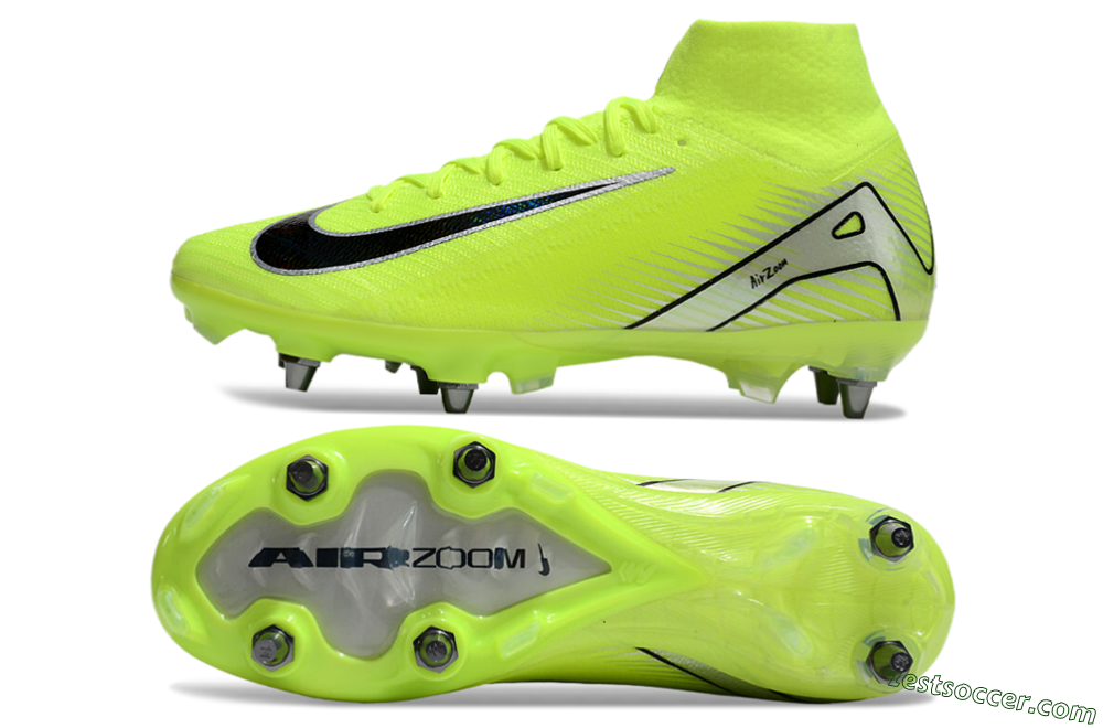 Nike Air Zoom Mercurial Superfly 10 Elite SG High-Tops Soccer Cleats - Yellow/Black/Silver 1