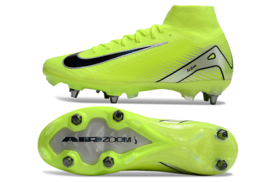 Nike Air Zoom Mercurial Superfly 10 Elite SG High-Tops Soccer Cleats - Yellow/Black/Silver