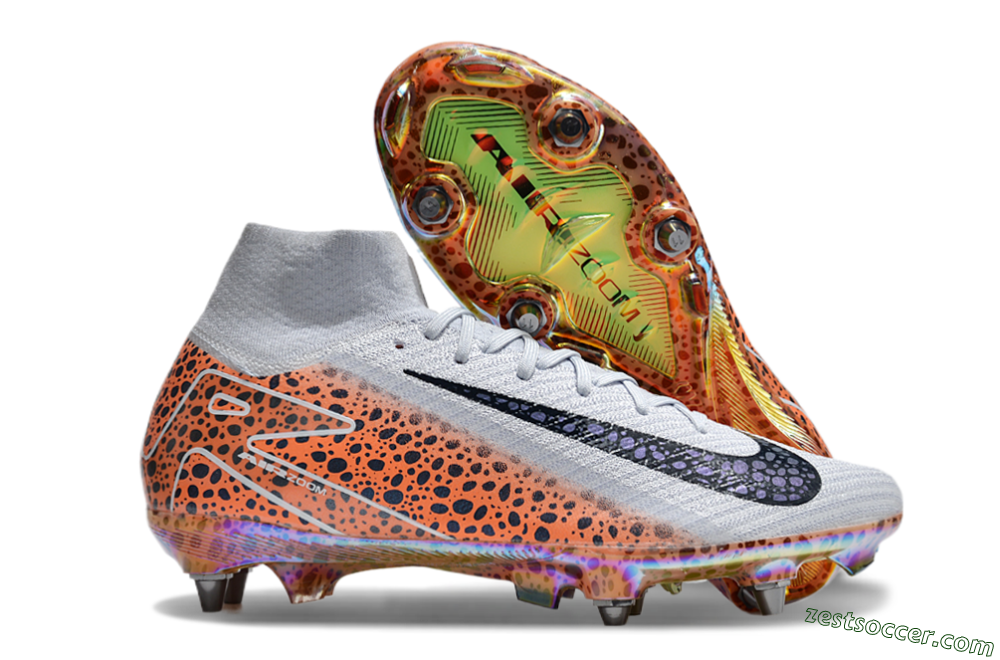 Nike Air Zoom Mercurial Superfly 10 Elite SG High-Tops Soccer Cleats - Grey/Black/Leopard 0