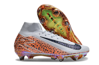 Nike Air Zoom Mercurial Superfly 10 Elite SG High-Tops Soccer Cleats - Grey/Black/Leopard