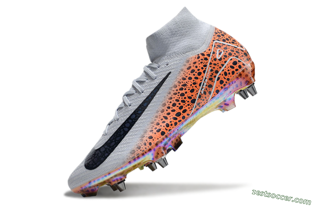 Nike Air Zoom Mercurial Superfly 10 Elite SG High-Tops Soccer Cleats - Grey/Black/Leopard 5