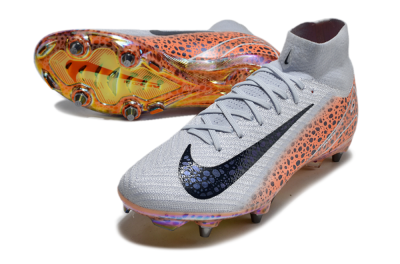 Nike Air Zoom Mercurial Superfly 10 Elite SG High-Tops Soccer Cleats - Grey/Black/Leopard