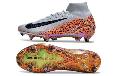 Nike Air Zoom Mercurial Superfly 10 Elite SG High-Tops Soccer Cleats - Grey/Black/Leopard