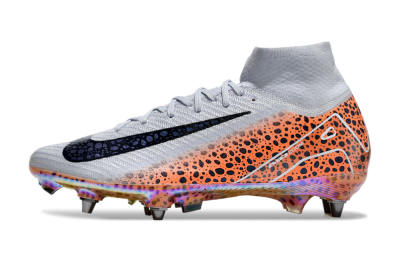 Nike Air Zoom Mercurial Superfly 10 Elite SG High-Tops Soccer Cleats - Grey/Black/Leopard