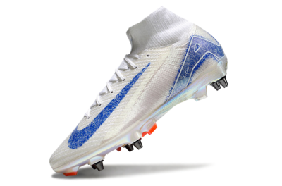 Nike Air Zoom Mercurial Superfly 10 Elite SG High-Tops Soccer Cleats - Beige/White/Blue