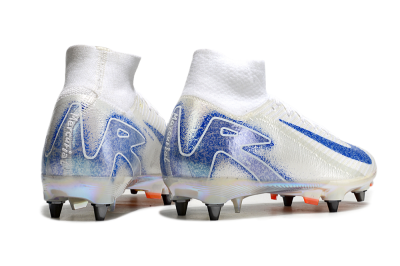 Nike Air Zoom Mercurial Superfly 10 Elite SG High-Tops Soccer Cleats - Beige/White/Blue