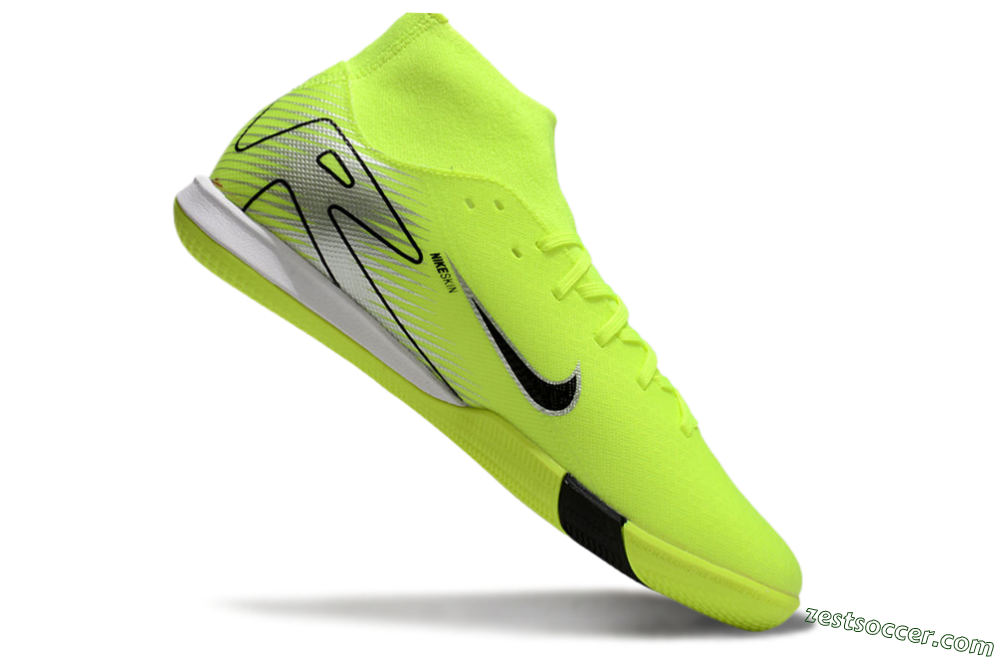 Nike Air Zoom Mercurial Superfly 10 Academy IC High-Tops Soccer Shoes - Yellow/Black/Silver 4