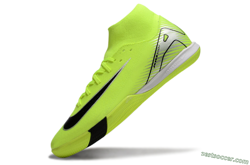 Nike Air Zoom Mercurial Superfly 10 Academy IC High-Tops Soccer Shoes - Yellow/Black/Silver 5