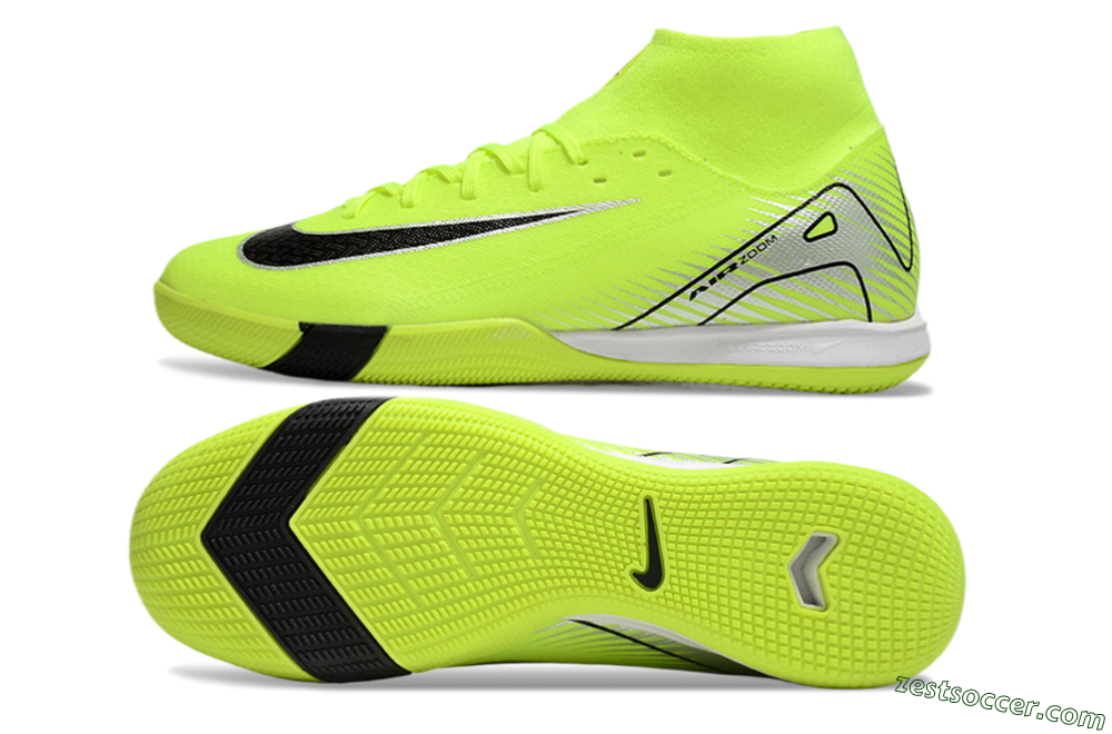 Nike Air Zoom Mercurial Superfly 10 Academy IC High-Tops Soccer Shoes - Yellow/Black/Silver 1
