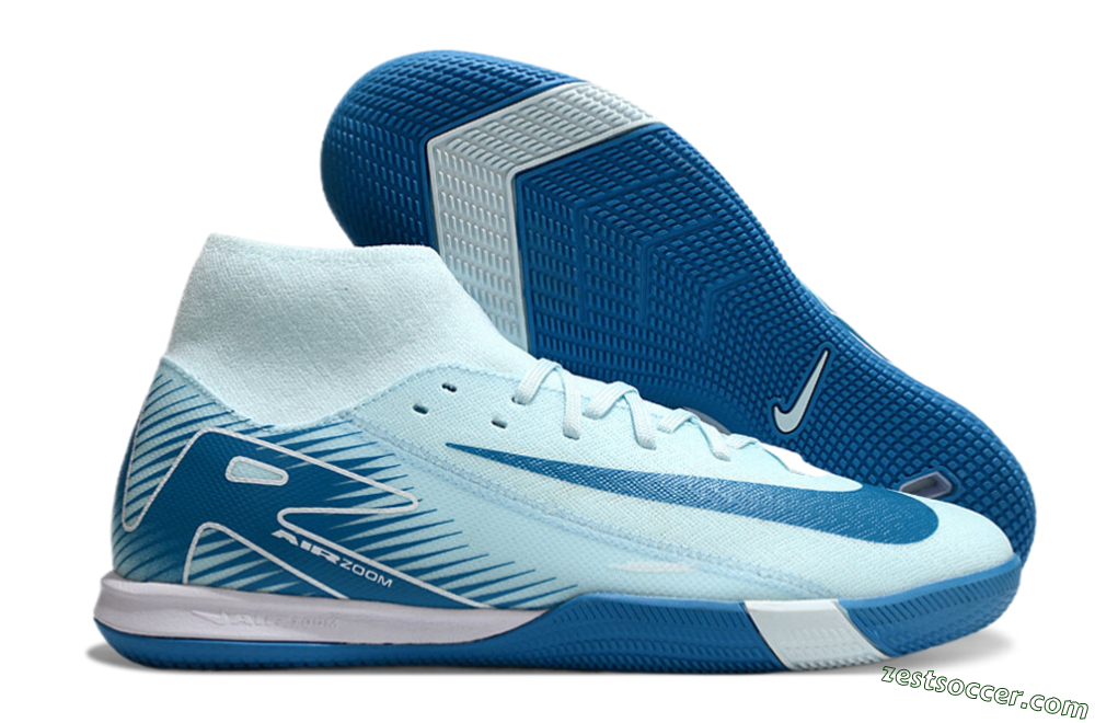 Nike Air Zoom Mercurial Superfly 10 Academy IC High-Tops Soccer Shoes - Jade/Blue/White 0