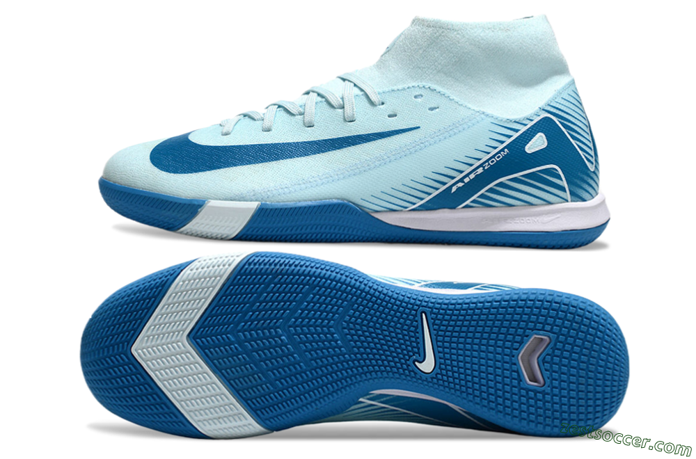 Nike Air Zoom Mercurial Superfly 10 Academy IC High-Tops Soccer Shoes - Jade/Blue/White 1
