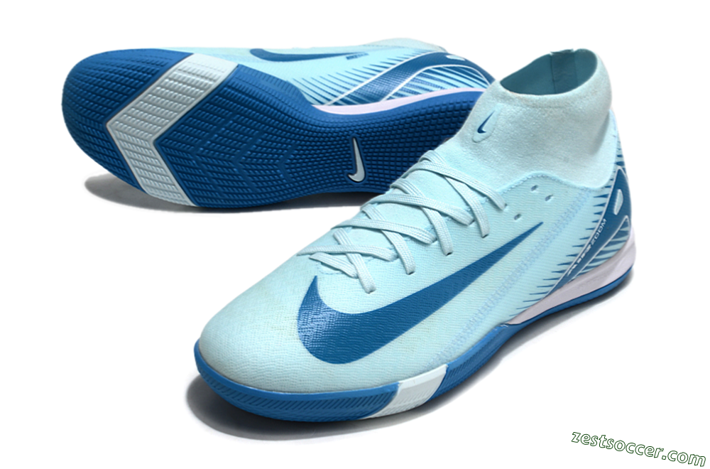 Nike Air Zoom Mercurial Superfly 10 Academy IC High-Tops Soccer Shoes - Jade/Blue/White 3