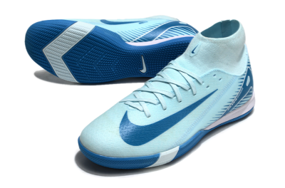 Nike Air Zoom Mercurial Superfly 10 Academy IC High-Tops Soccer Shoes - Jade/Blue/White