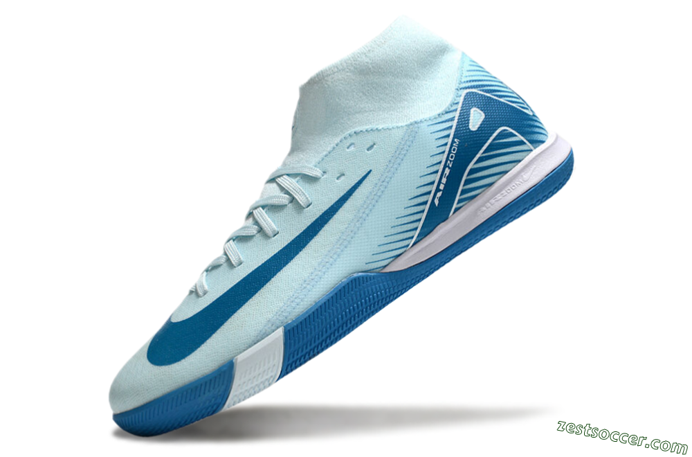 Nike Air Zoom Mercurial Superfly 10 Academy IC High-Tops Soccer Shoes - Jade/Blue/White 5