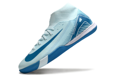 Nike Air Zoom Mercurial Superfly 10 Academy IC High-Tops Soccer Shoes - Jade/Blue/White