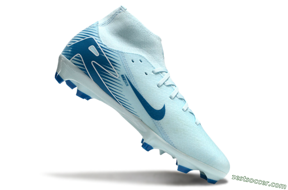 Nike Air Zoom Mercurial Superfly 10 Academy FG High-Tops Soccer Cleats - Jade/Blue/White 4