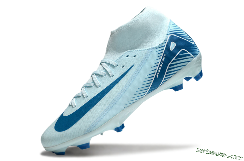 Nike Air Zoom Mercurial Superfly 10 Academy FG High-Tops Soccer Cleats - Jade/Blue/White 5