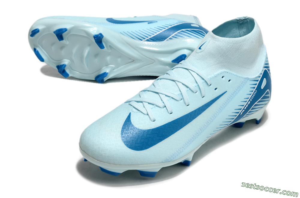 Nike Air Zoom Mercurial Superfly 10 Academy FG High-Tops Soccer Cleats - Jade/Blue/White 3