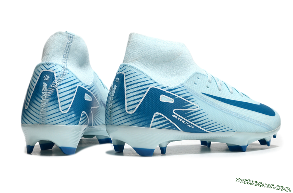Nike Air Zoom Mercurial Superfly 10 Academy FG High-Tops Soccer Cleats - Jade/Blue/White 6