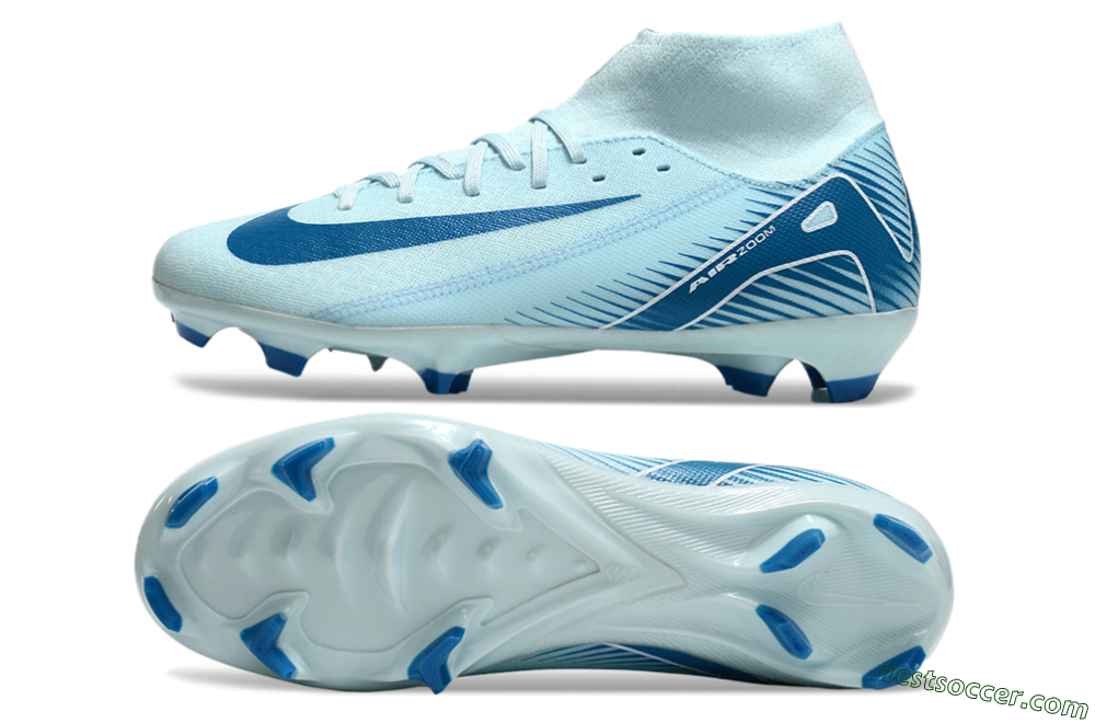 Nike Air Zoom Mercurial Superfly 10 Academy FG High-Tops Soccer Cleats - Jade/Blue/White 1