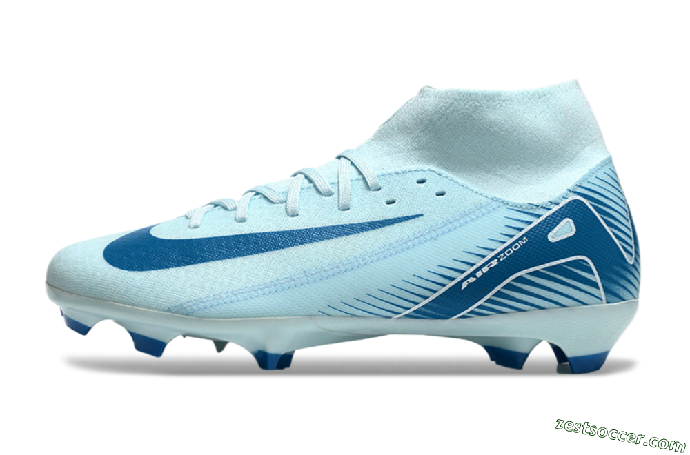 Nike Air Zoom Mercurial Superfly 10 Academy FG High-Tops Soccer Cleats - Jade/Blue/White 2