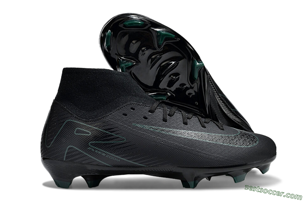 Nike Air Zoom Mercurial Superfly 10 Academy FG High-Tops Soccer Cleats - Black/Green 0