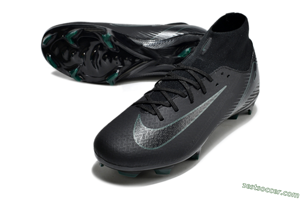 Nike Air Zoom Mercurial Superfly 10 Academy FG High-Tops Soccer Cleats - Black/Green 3