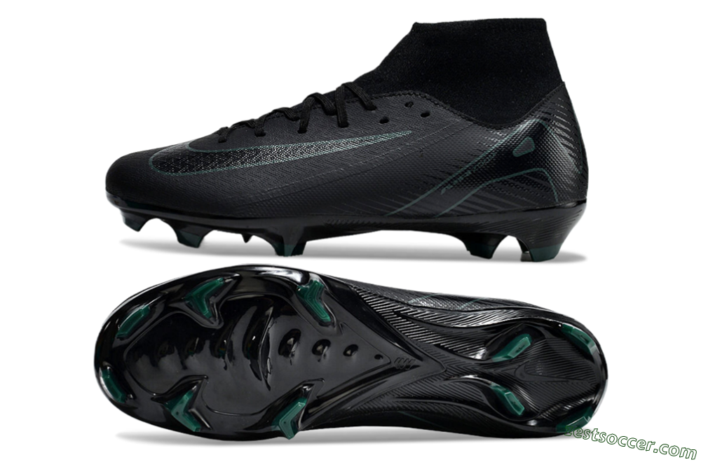 Nike Air Zoom Mercurial Superfly 10 Academy FG High-Tops Soccer Cleats - Black/Green 1