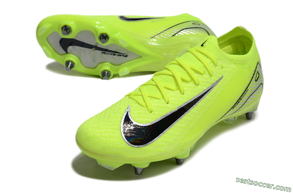 Nike Air Zoom Mercurial Vapor 16 Elite SG Low-Tops Soccer Cleats - Yellow/Black/Silver 3