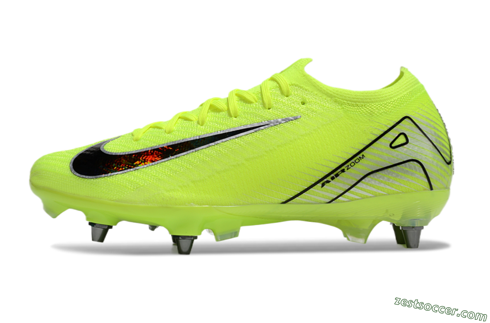 Nike Air Zoom Mercurial Vapor 16 Elite SG Low-Tops Soccer Cleats - Yellow/Black/Silver 2