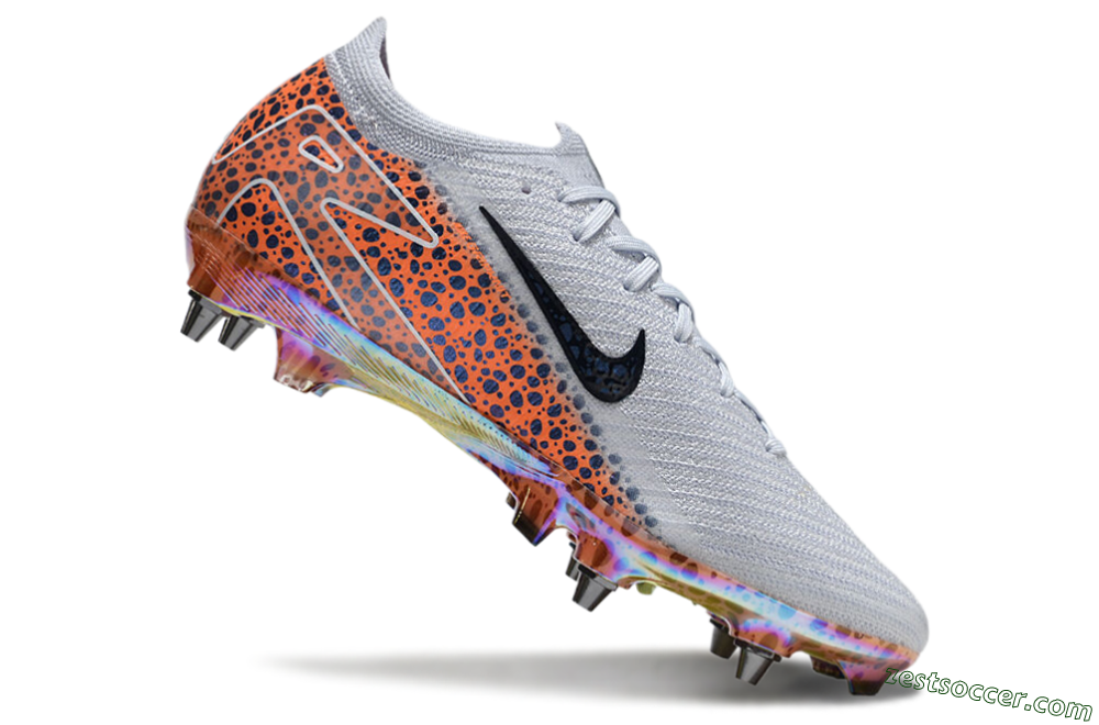 Nike Air Zoom Mercurial Vapor 16 Pro SG Low-Tops Soccer Cleats - Grey/Black/Leopard 4
