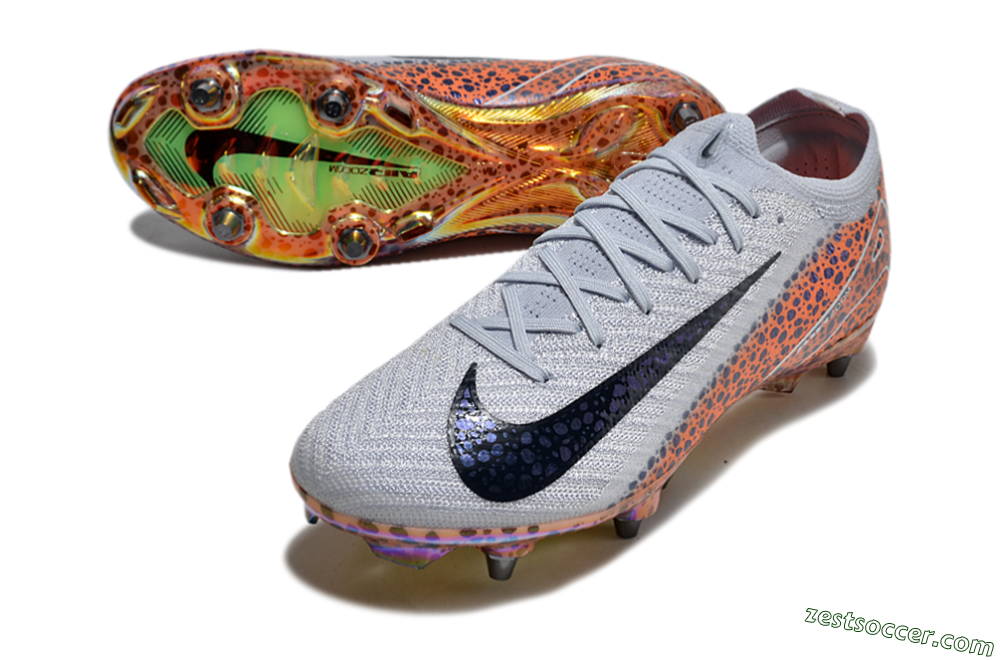 Nike Air Zoom Mercurial Vapor 16 Pro SG Low-Tops Soccer Cleats - Grey/Black/Leopard 3