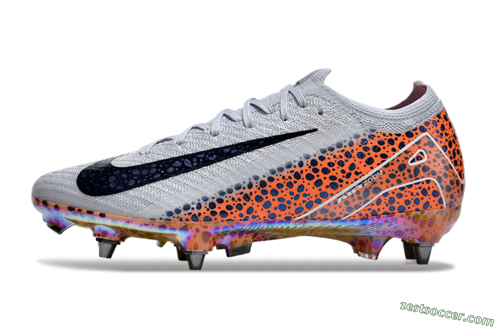 Nike Air Zoom Mercurial Vapor 16 Pro SG Low-Tops Soccer Cleats - Grey/Black/Leopard 2