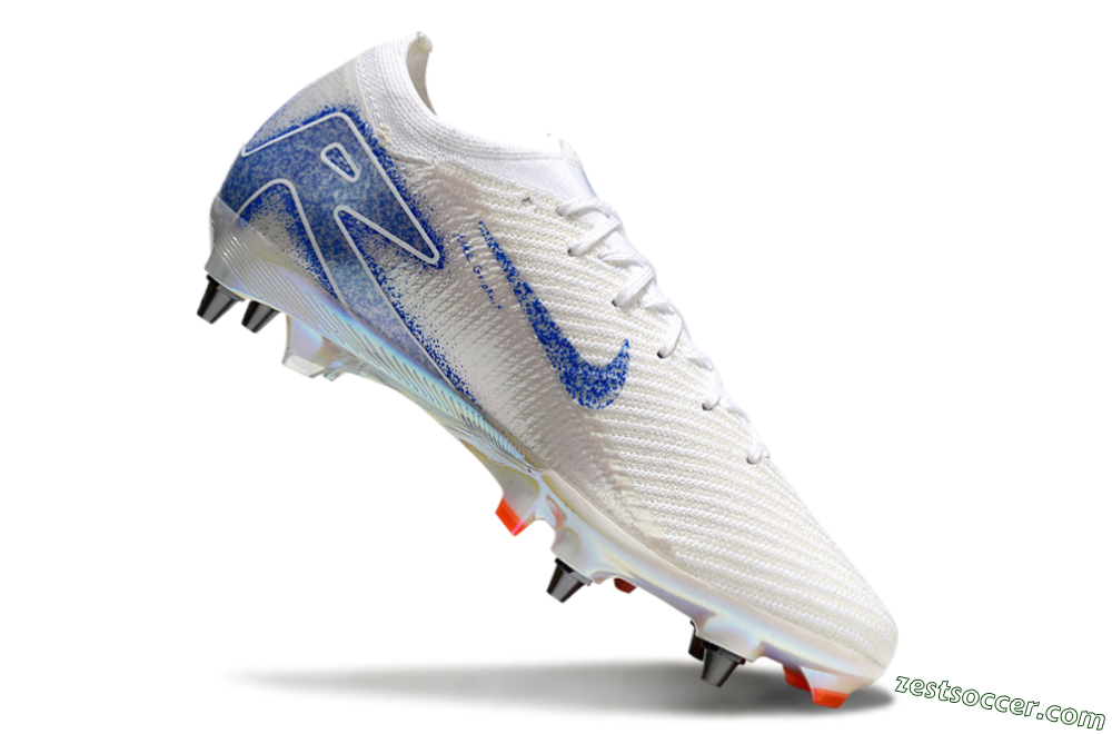 Nike Air Zoom Mercurial Vapor 16 Pro SG Low-Tops Soccer Cleats - Beige/White/Blue 4