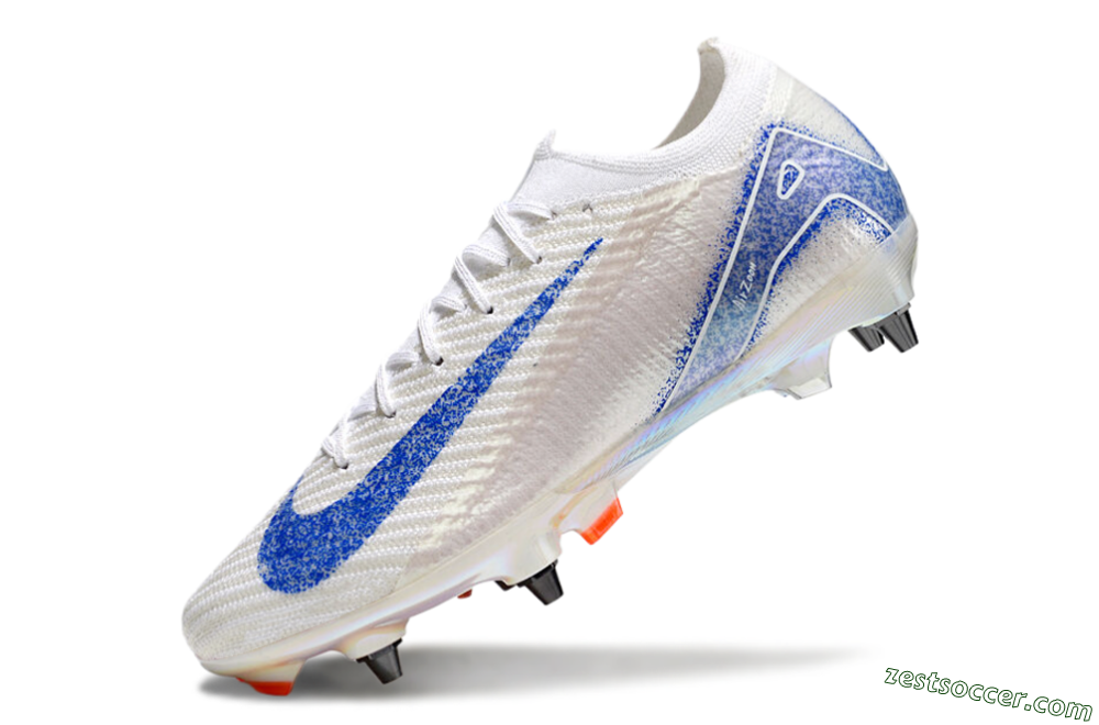 Nike Air Zoom Mercurial Vapor 16 Pro SG Low-Tops Soccer Cleats - Beige/White/Blue 5